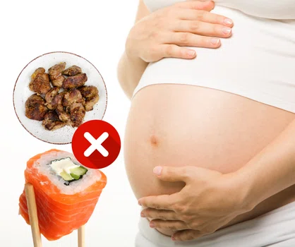 Lista 7 zakazanych i  9 niewskazanych produktów w ciąży!