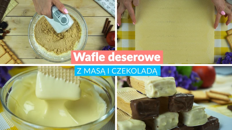 Wafle deserowe z masą i czekoladą