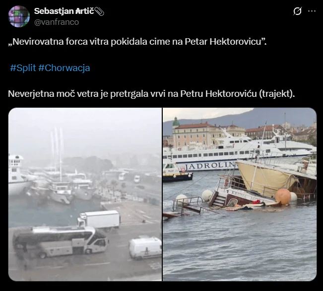 Zdjęcie Chwile grozy na chorwackim wybrzeżu! Chaos na plaży, miasto bez prądu, kilkadziesiąt osób w szpitalu #1