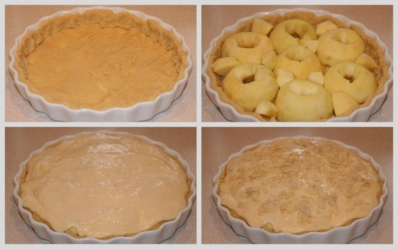 Tarta z jabłkami i kremem budyniowym