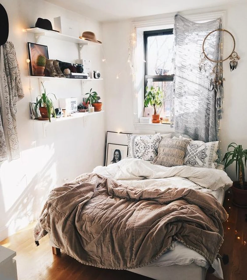 Sypialnia w stylu boho