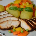 Dietetyczny obiad, czyli pieczona pierś kurczaka z warzywami