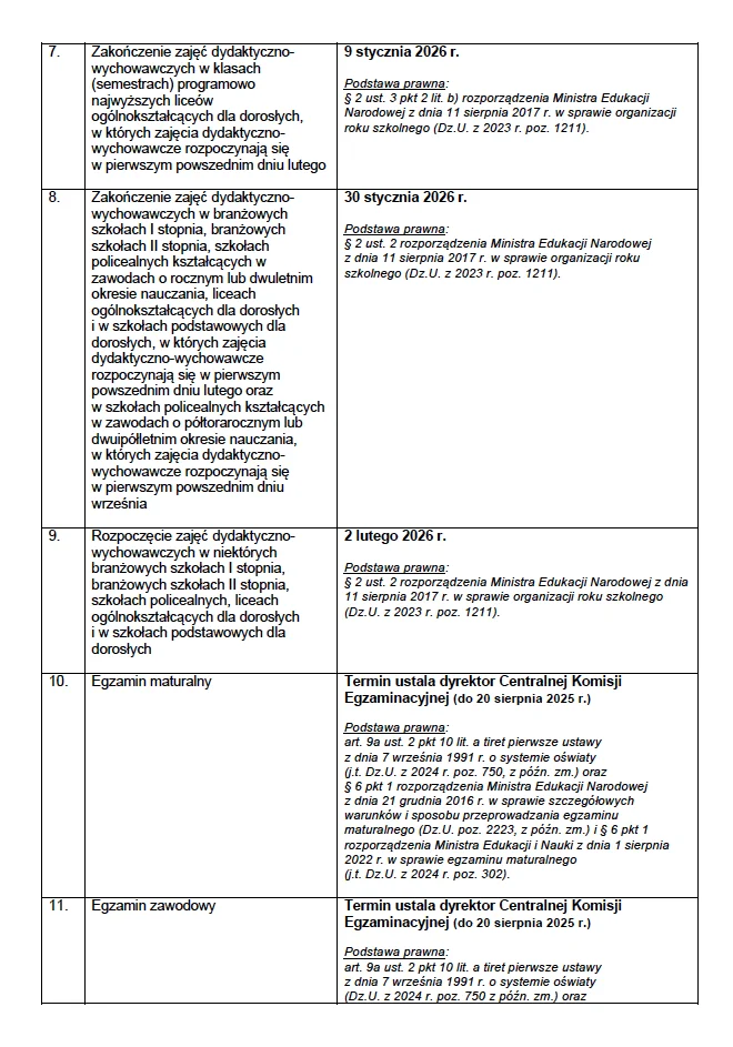 Zdjęcie Zimowe ferie 2026 skrócone! MEN opublikował kalendarz na rok szkolny 2025/2026 #3
