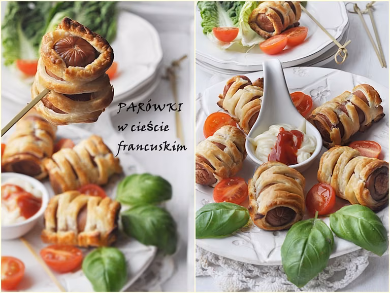 Parówki w cieście francuskim