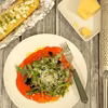 Carpaccio z polędwicy z czosnkową bagietką