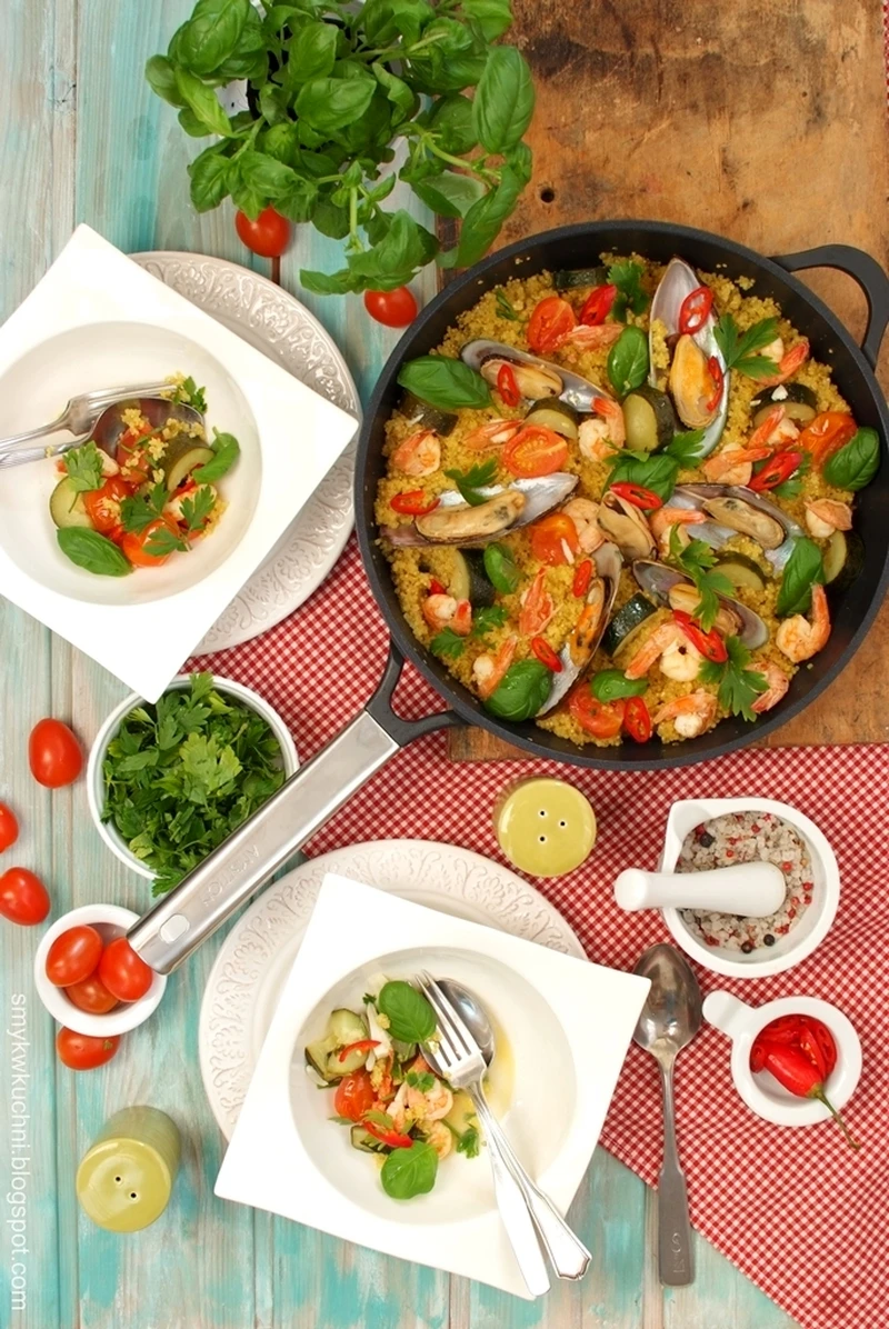 PAELLA Z QUINONĄ, MAŁŻAMI I KREWETKAMI!