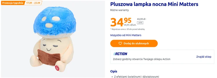 Zdjęcie Twoje dziecko boi się ciemności? Ten pluszowy grzybek z Action świeci, gra i przytula – a kosztuje tylko 34,95 zł! #4