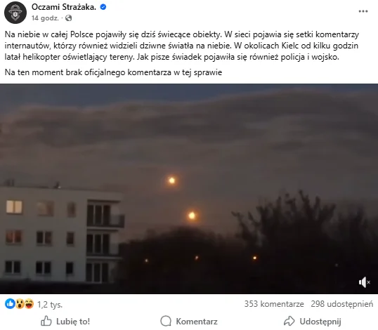 Zdjęcie Tajemnicze "kule ognia" rozświetliły Polskie niebo! Co to było? Jest oficjalny komunikat Wojska #1