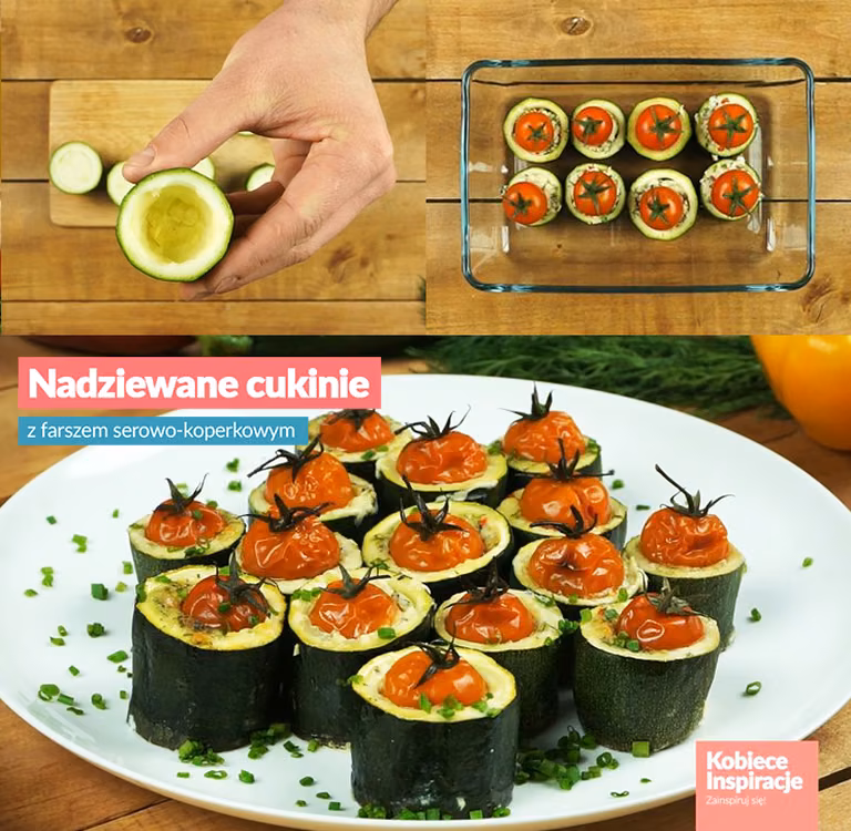 Nadziewane cukinie z farszem serowo-koperkowym