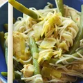 Makaron po tajsku z porem i fasolką