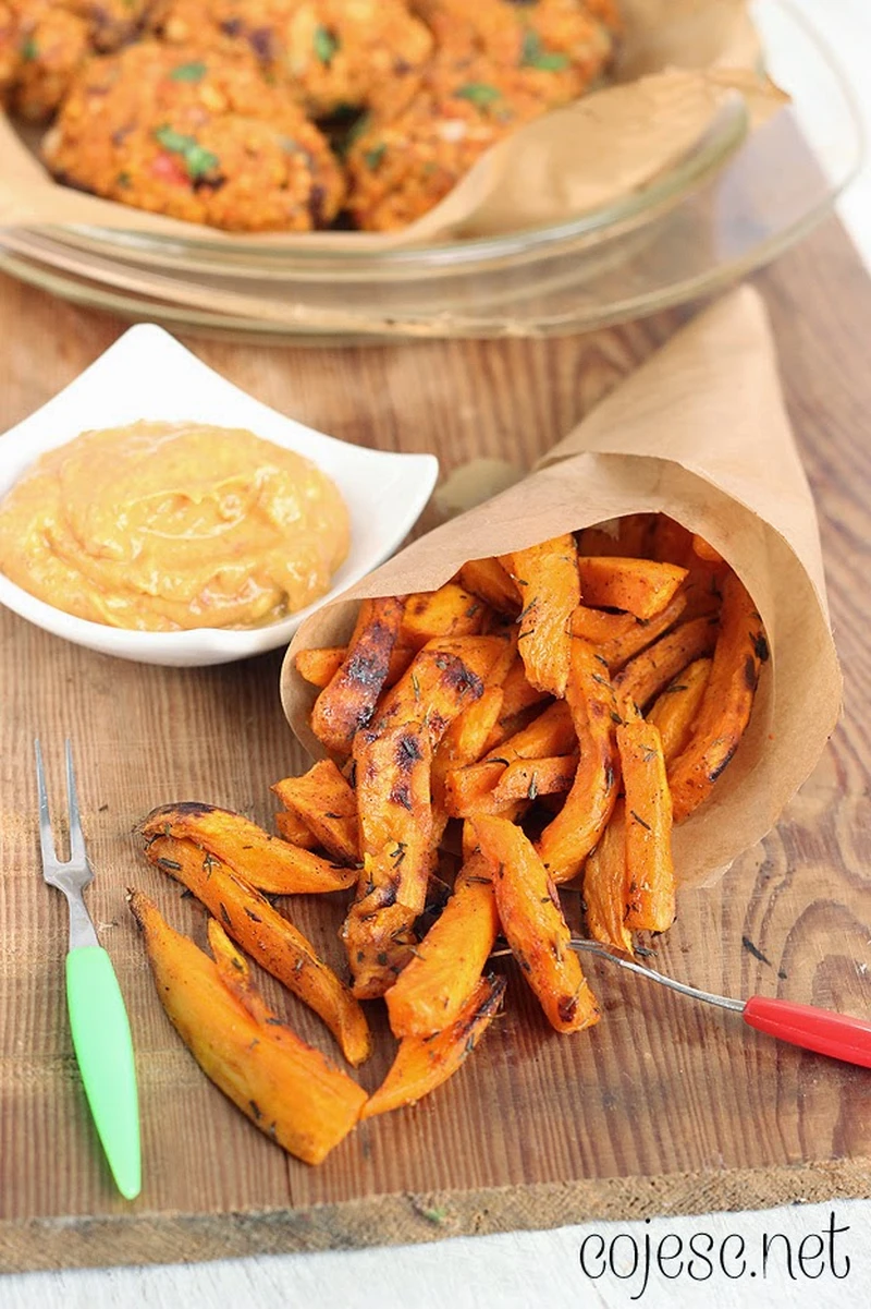 Pieczone frytki z batatów