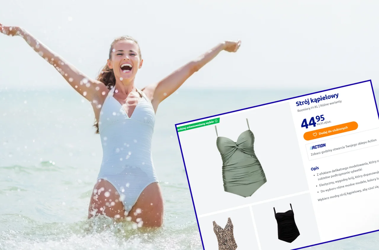 Kobiety pokochały strój kąpielowy z Action za 45 zł! Ten krój idealnie tuszuje niedoskonałości i bosko podkreśla ciało