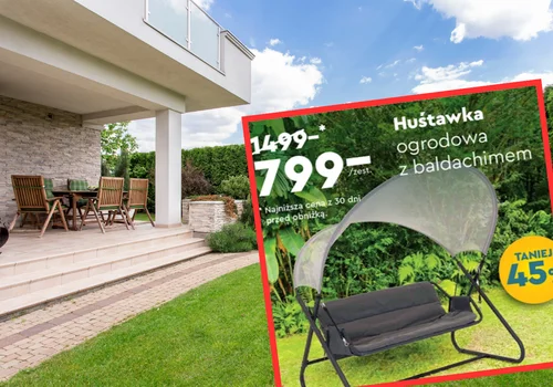 Ta huśtawka ogrodowa z baldachimem robi wrażenie! Biedronka przeceniła ją teraz o 700 złotych