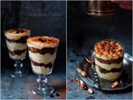 Tiramisu z karobem i orzeszkami