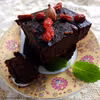 Fit brownie bezglutenowe no.2 z awokado i jagodami goi