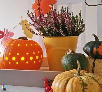 Jesienne DIY - elegancki lampion z dyni