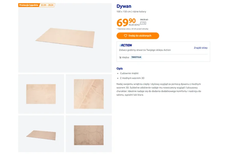 Zdjęcie Ten dywan z Action odmieni nudny pokój! Stonowane kolory, bosko miękkie, a wzory 3D robią robotę #1