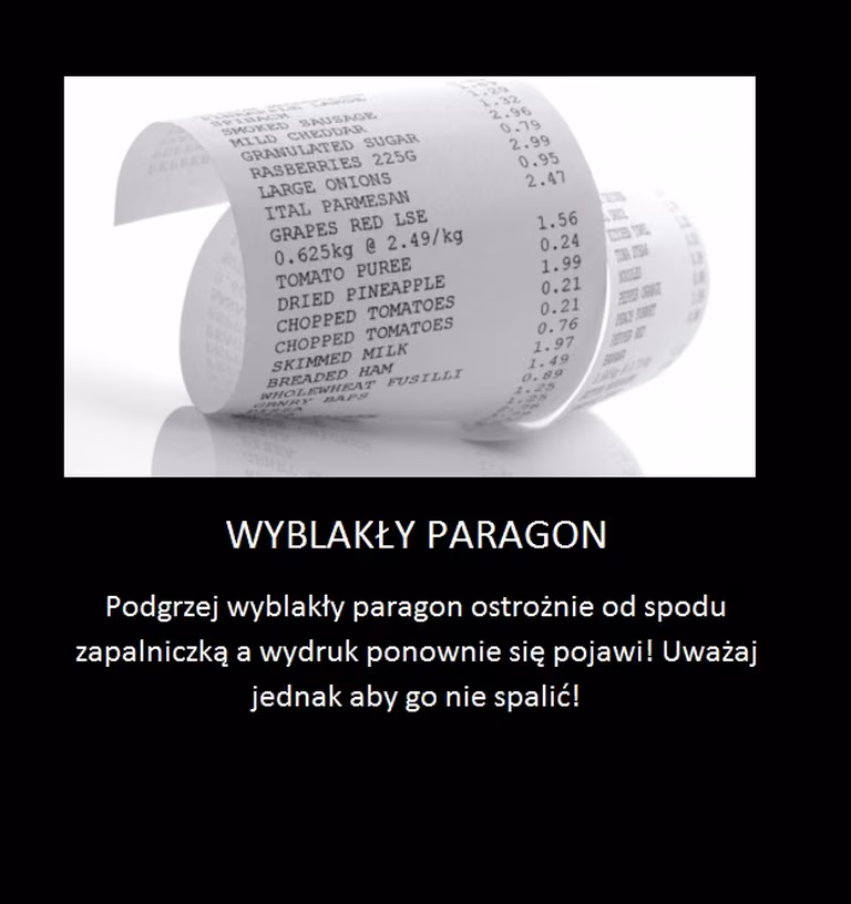 Co zrobić z wyblakłym paragonem