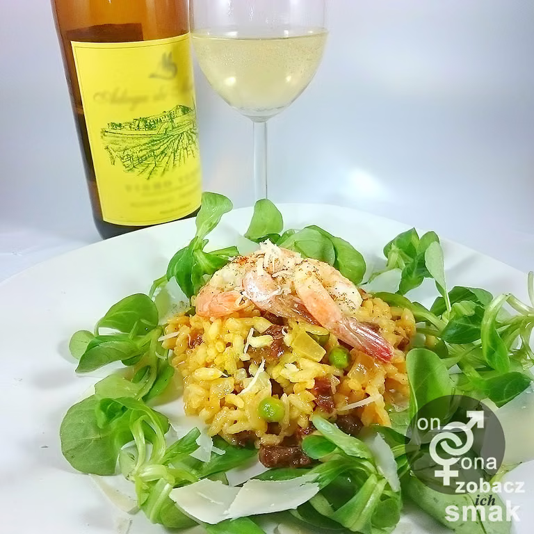 risotto z krewetkami i chorizo