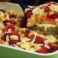 Pudding chlebowy z malinami