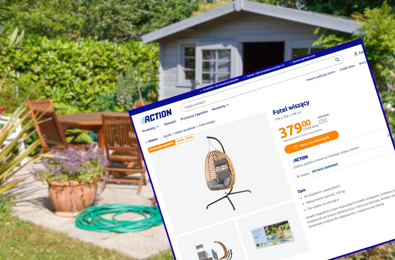 Ten wiszący fotel co roku robi furorę! Action odpalił właśnie promocję tygodnia i klienci ruszyli do sklepów
