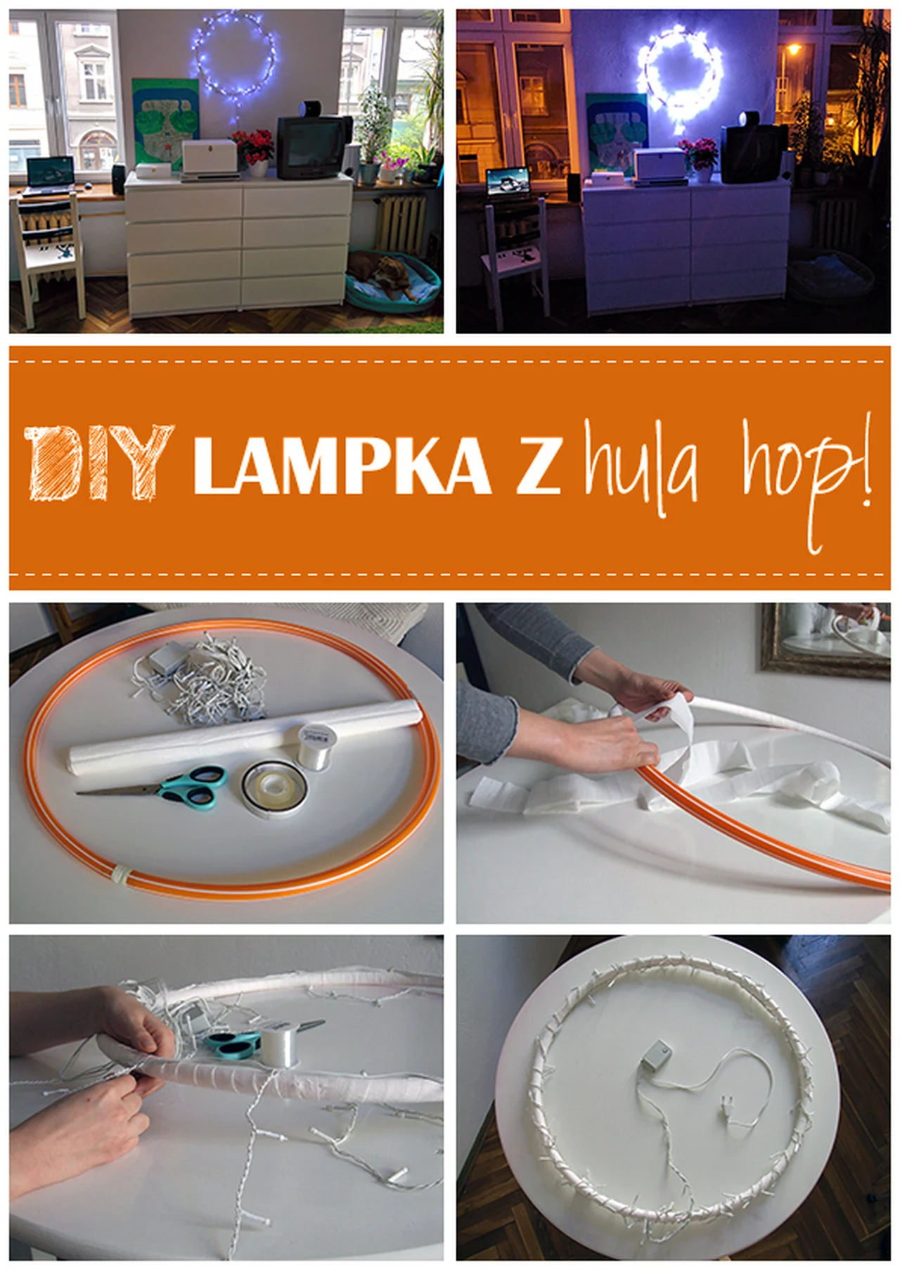 DIY Lampka z hula hop