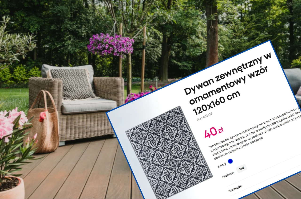 Ten dywan z Pepco za 40 zł odmieni nudny balkon i taras! Duży i na każdą pogodę, a oryginalny wzór przyciąga uwagę