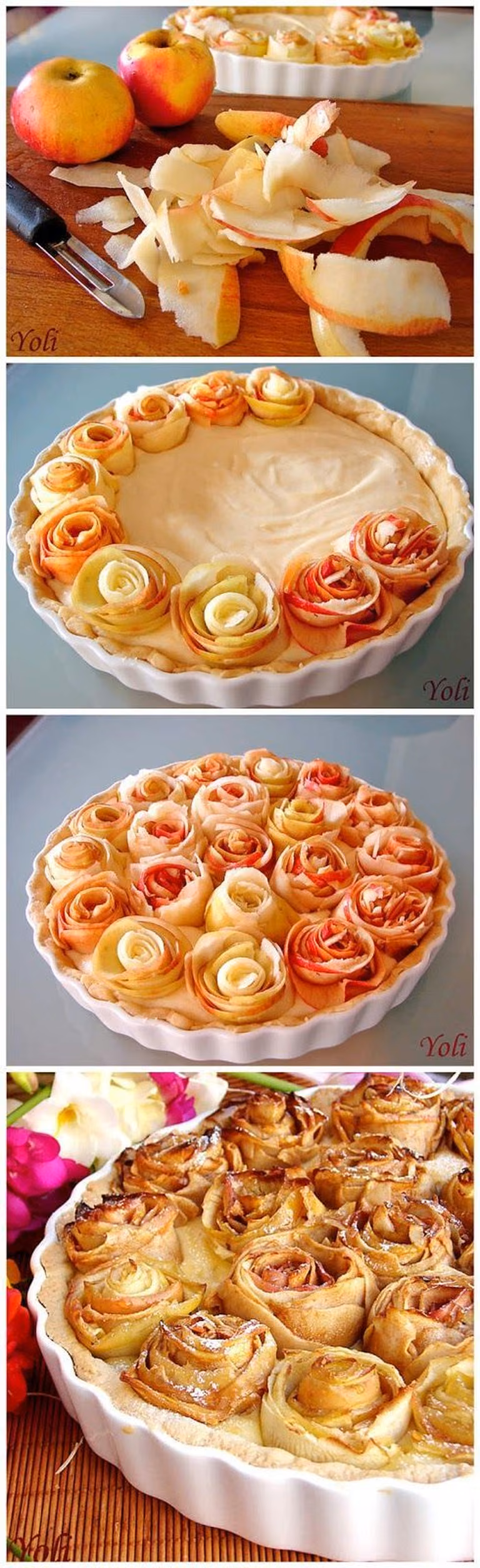Piękna tarta z jabłkowymi różyczkami