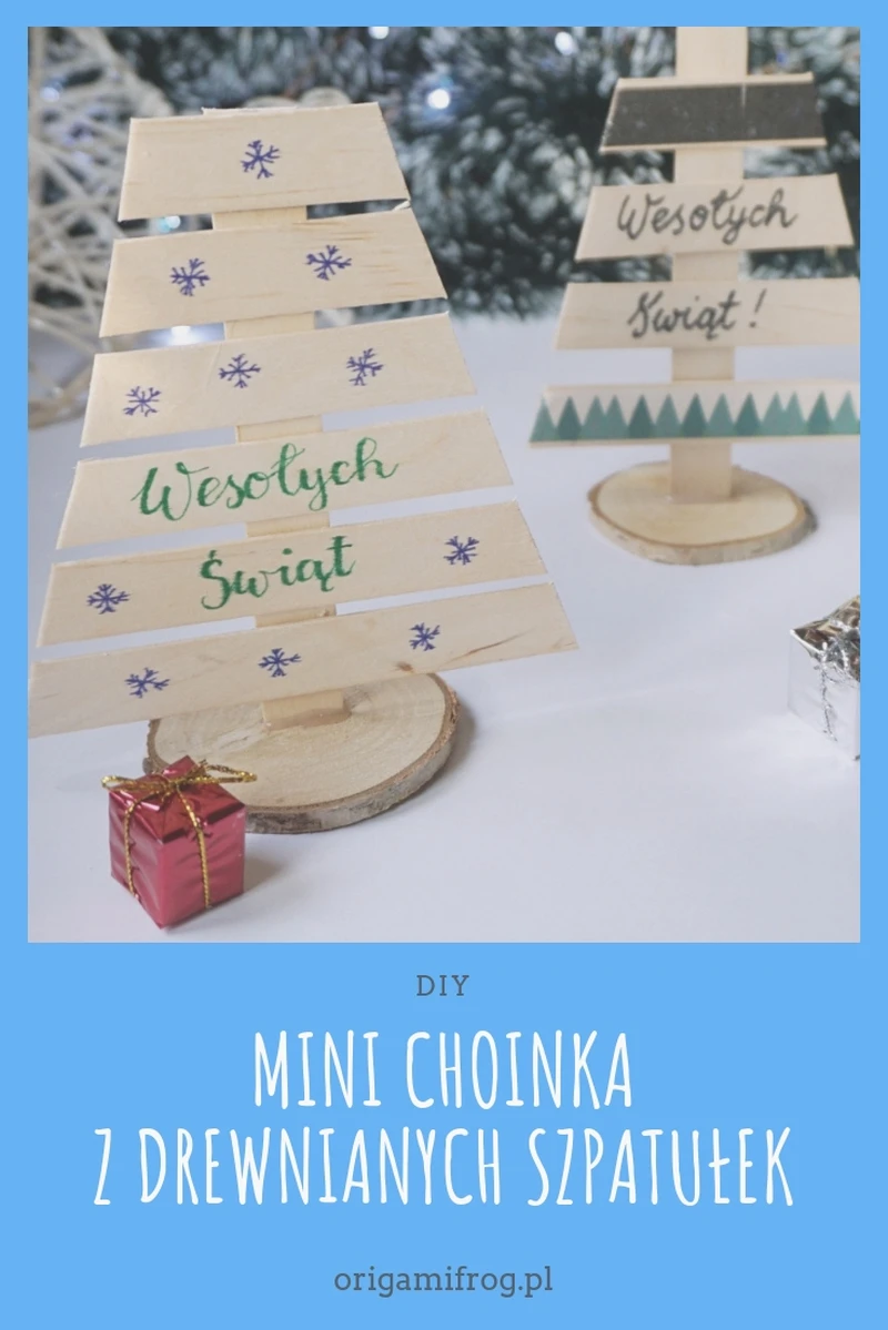 DIY Mini choinka z drewnianych szpatułek
