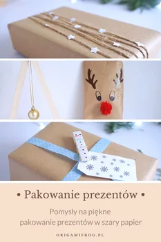 Piękne pakowanie prezentów w szary papier