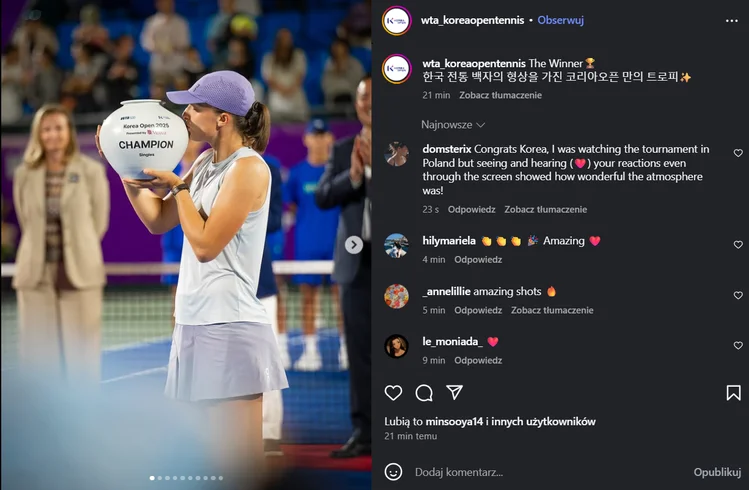 Zdjęcie Iga Świątek triumfuje w Seulu! Wielki powrót Polki w finale WTA! #2