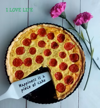 Tarta z serkiem ricotta i pomidorkami koktajlowymi