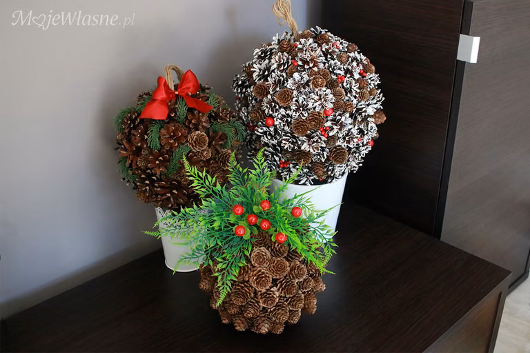 Kule z szyszek DIY KROK PO KROKU