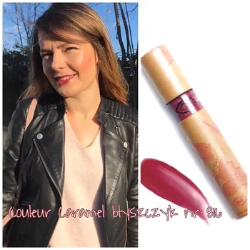 Piękny naturalny błyszczyk Couleur Caramel na pięknych ustach