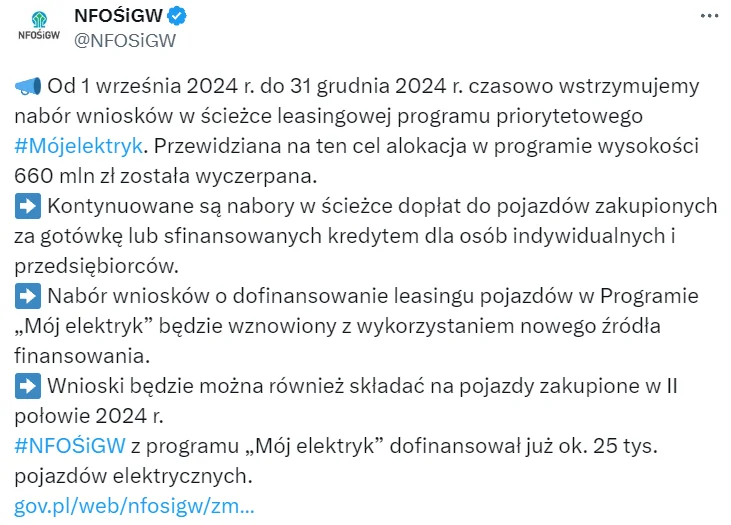 Zdjęcie Dopłaty do samochodów elektrycznych zawieszone! Pula pieniędzy dla tej grupy została wyczerpana! #1