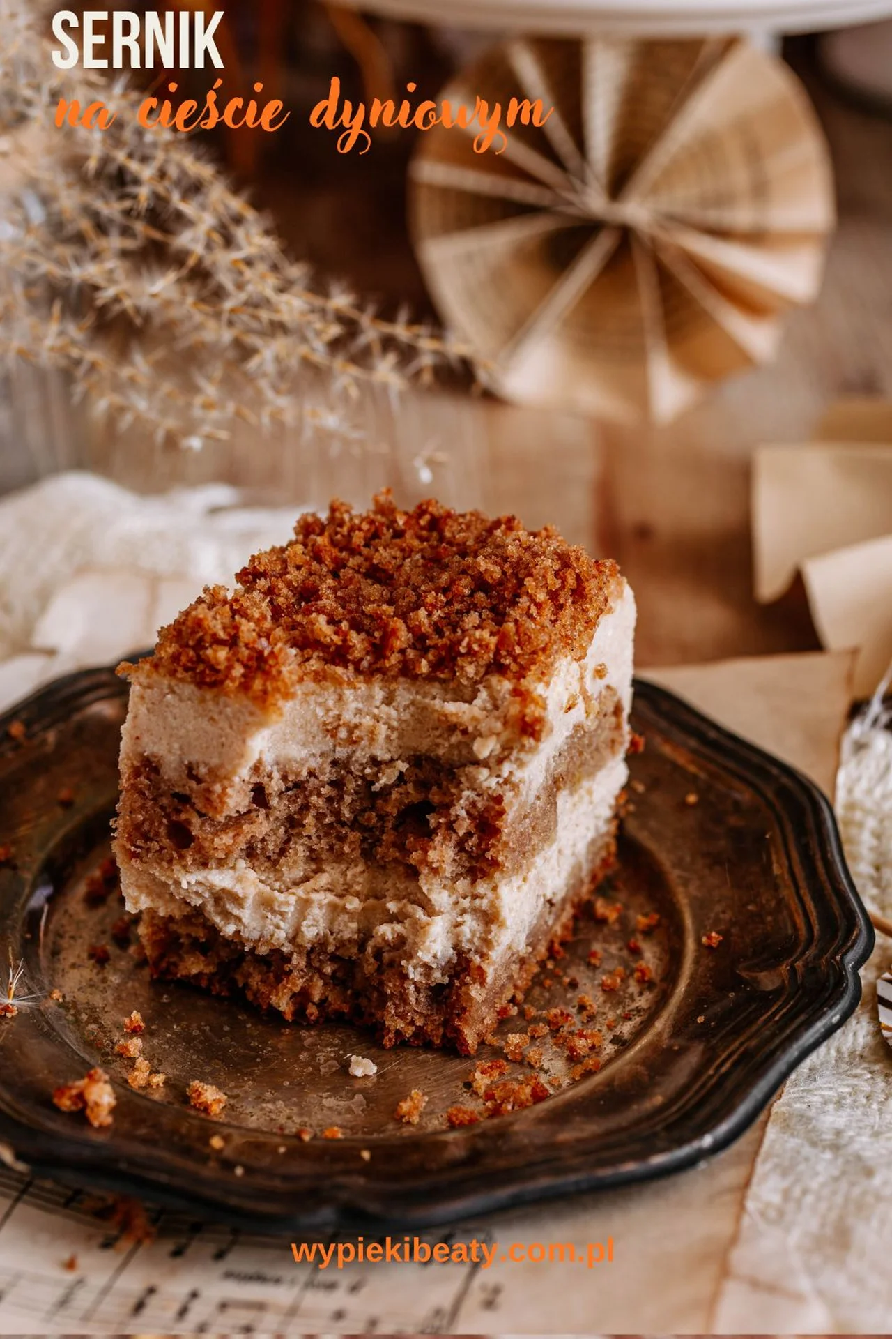 Prażony sernik na cieście dyniowym