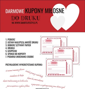 Pomysł na Walentynkowy prezent - darmowe kupony miłości do pobrania