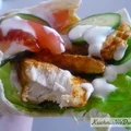 Tortilla z kurczakiem i sosem czosnkowym