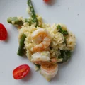 Risotto z krewetkami i zielonymi szparagami