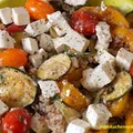 Sałatka z kaszą gryczaną, grillowanymi warzywami i fetą - 231 kcal