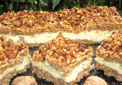 najpyszniejsze ciasto orzechowe z kremem i masłem orzechowym+FILM