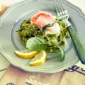 Zielone pappardelle ze szpinakiem i szynką
