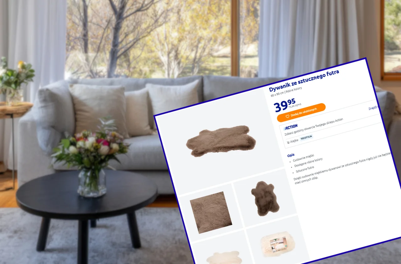 Ten dywanik z Action za 39 zł zrobi boski efekt w pokoju! Nietypowy kształt, mięciutkie futerko, a czyszczenie to pestka