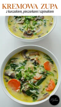Kremowa zupa z kurczakiem i warzywami
