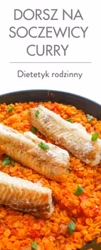 Dorsz na soczewicy curry