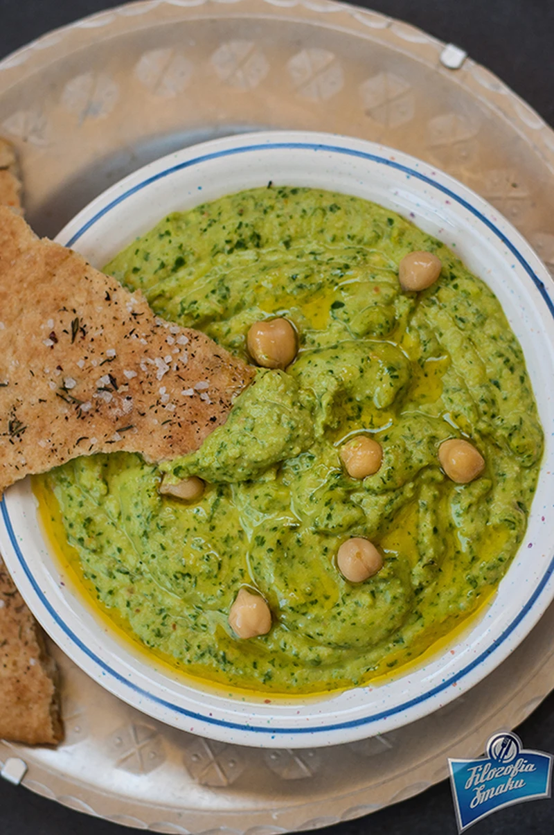 Hummus ze szpinakiem
