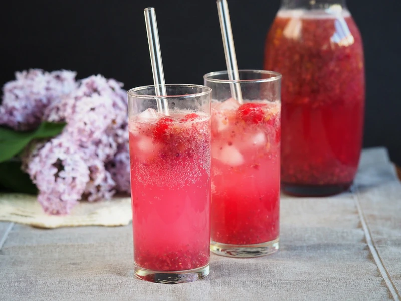 Keto chia fresca rabarbarowo - malinowa - moderncavegirl.pl