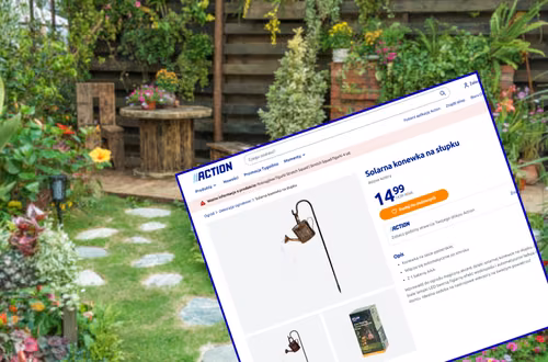 Ta solarna konewka z Action za 14 zł robi furorę w ogrodach! Efekt świetlnego wodospadu - bez kabli i prądu