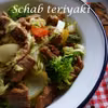 Smażony schab teriyaki z warzywami