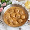 Klopsiki z jelenia w sosie pieczarkowym z brandy